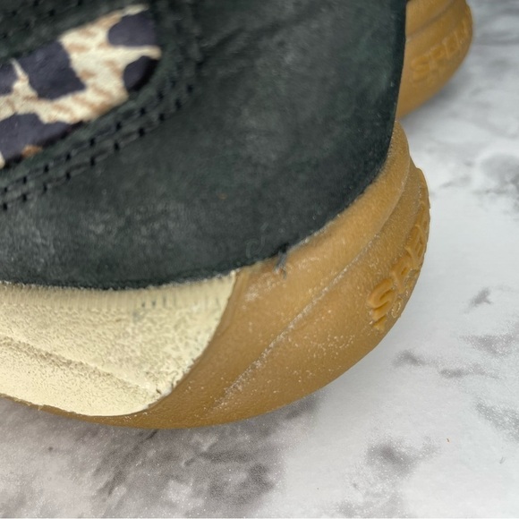 Sperry Black and Animal Print Top-Sider Boat Shoes - Picture 6 of 10